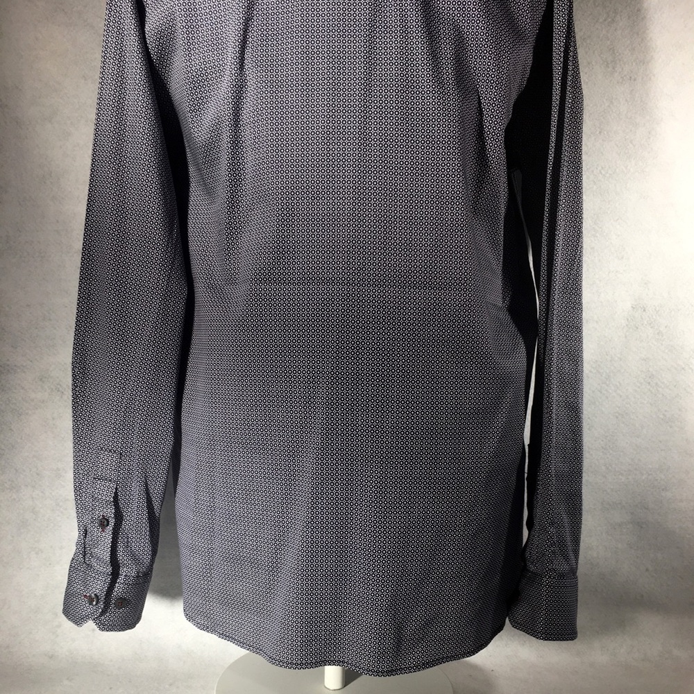 Long-sleeve stretch dress shirt sharp contrast - Picture 5 of 6